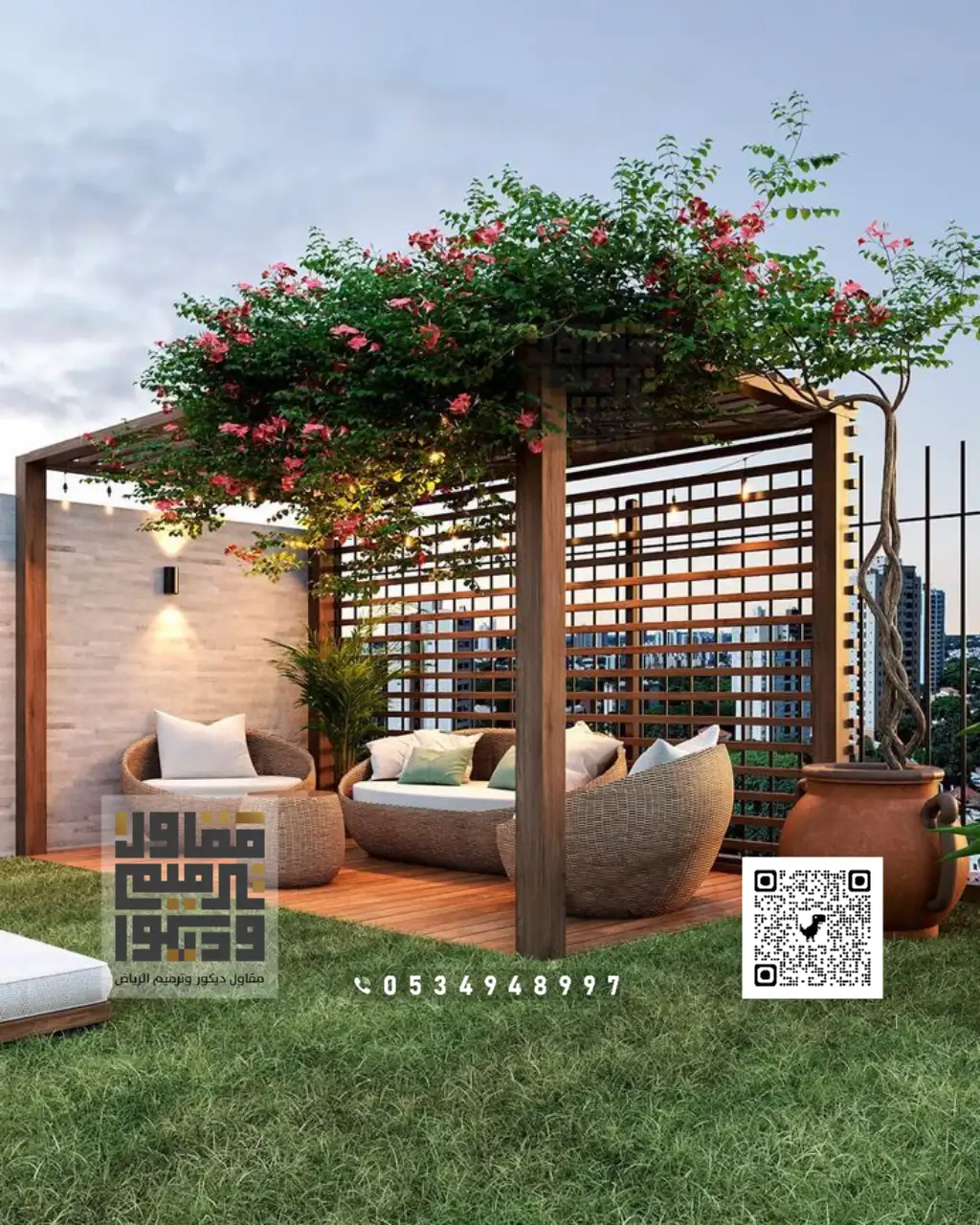 تصميم برجولات خشبية شرق الرياض باليرموك