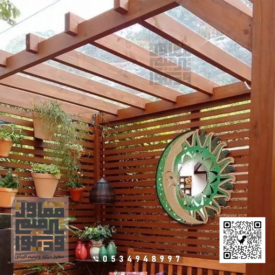 برجولات خشبية في الرياض حي الواحة