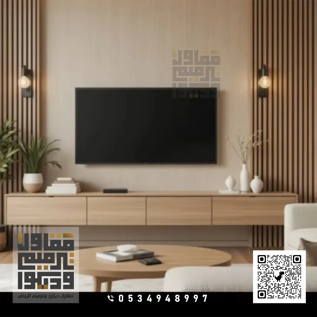 تركيب ديكور شاشات التلفزيون بالرياض 2026 ديكورات تلفزيون مودرن بالرياض 26 طاولة تلفزيون مودرن في الرياض حي النزهة